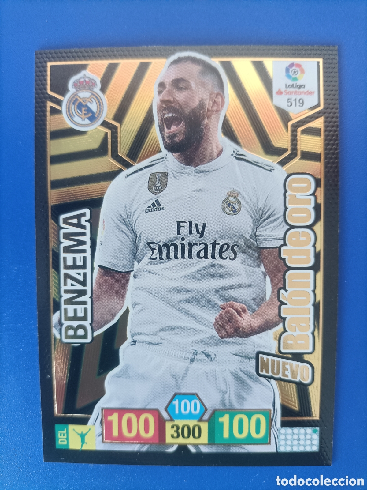 Cromos de F&uacute;tbol: Cromo card Nuevo Bal&oacute;n de Oro Benzem&aacute; Adrenalyn liga 2018 2019 18 19 Panini