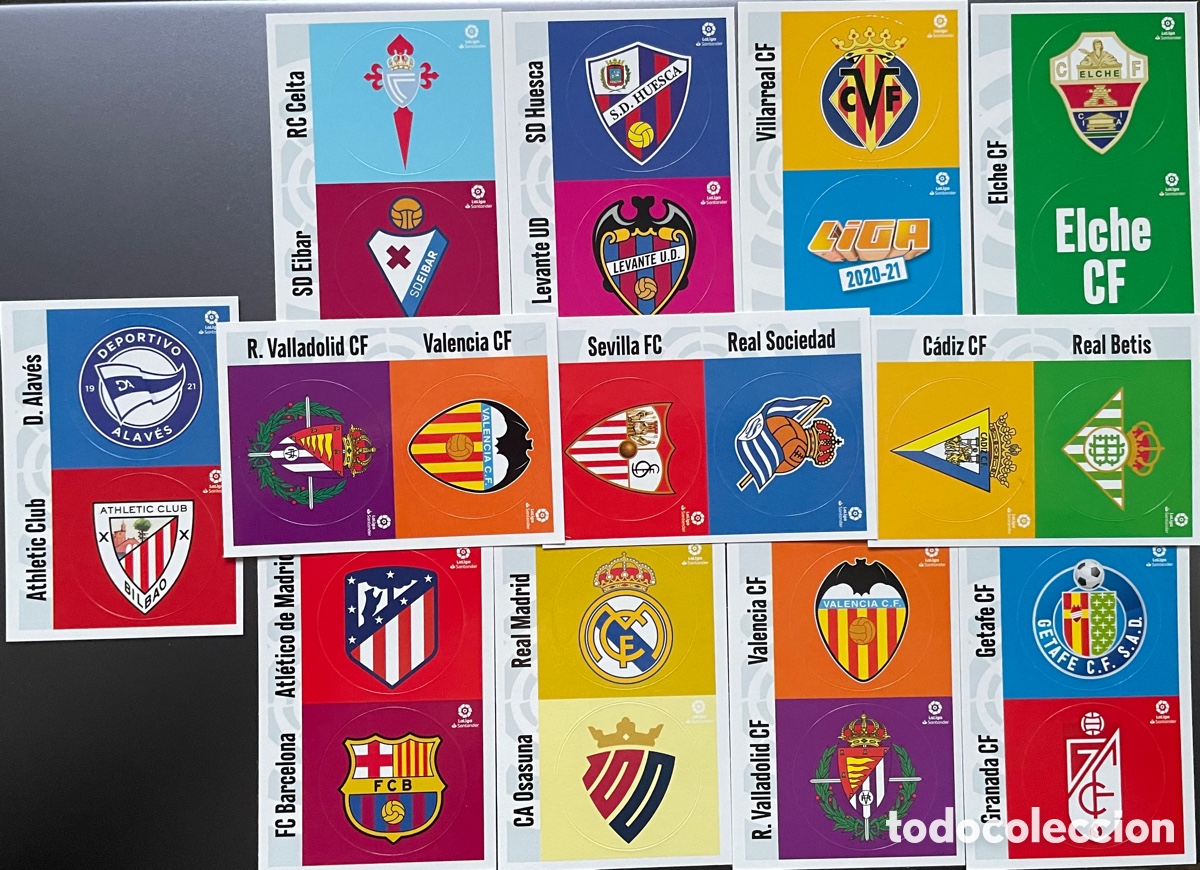 Figurine di Calcio: Lote 12 cromos escudos Liga Este 2020-21 2020 2021 Panini completo