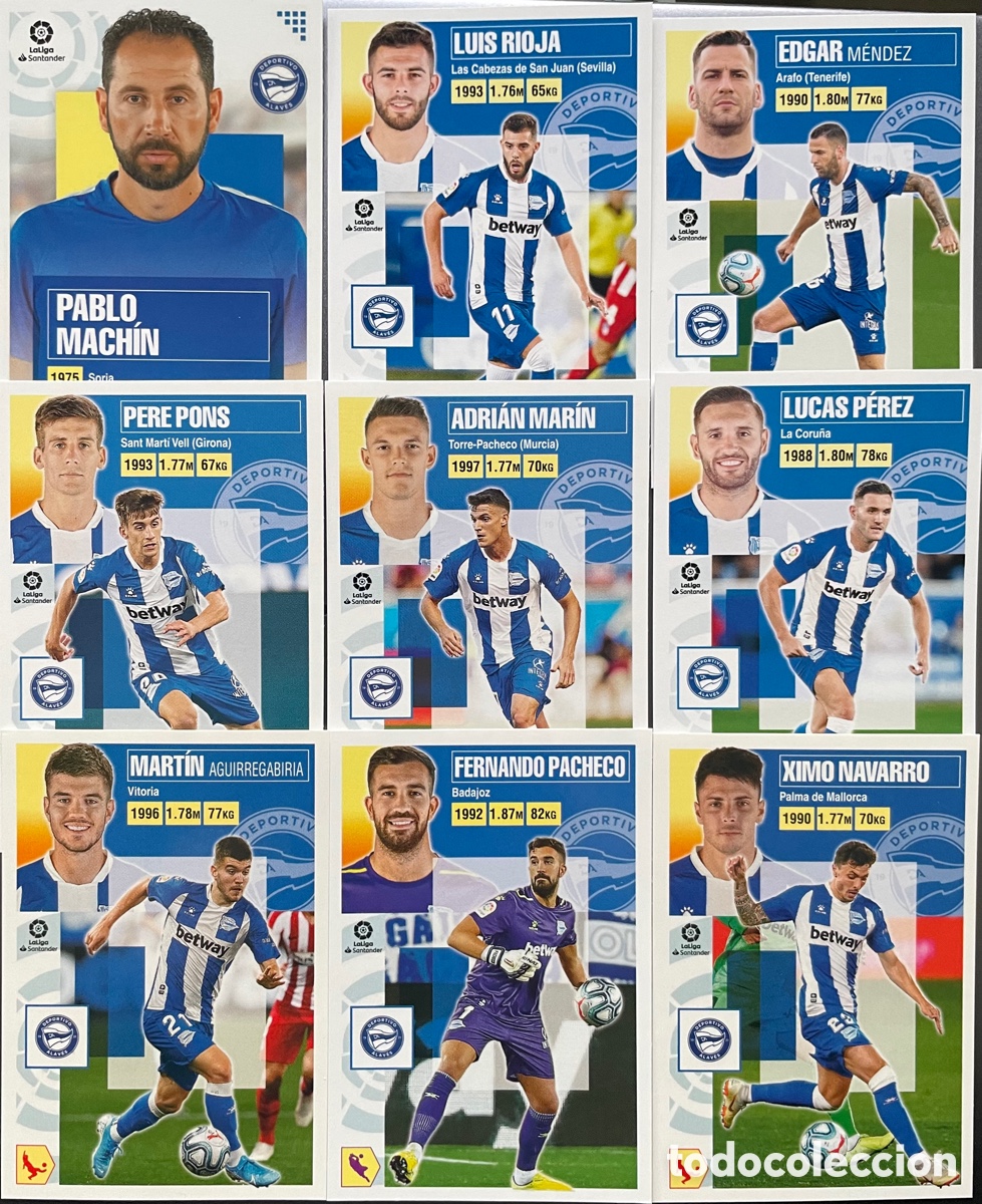 Fu&szlig;ball-Sticker: Lote 9 cromos Alaves Liga Este 2020-21 2020 2021 Panini