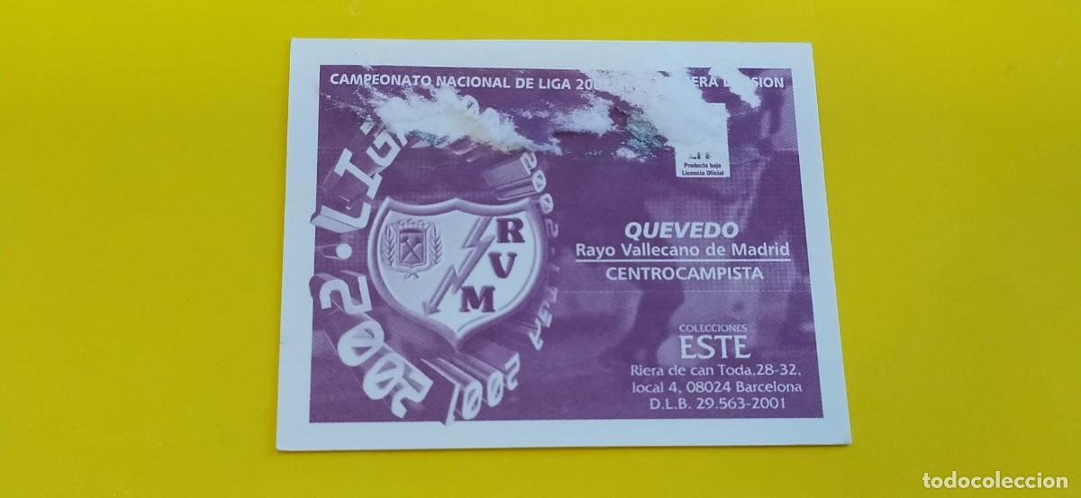 Cromos de f&uacute;tbol: QUEVEDO RAYO VALLECANO ESTE 01 02 2001 2002 - Foto 2