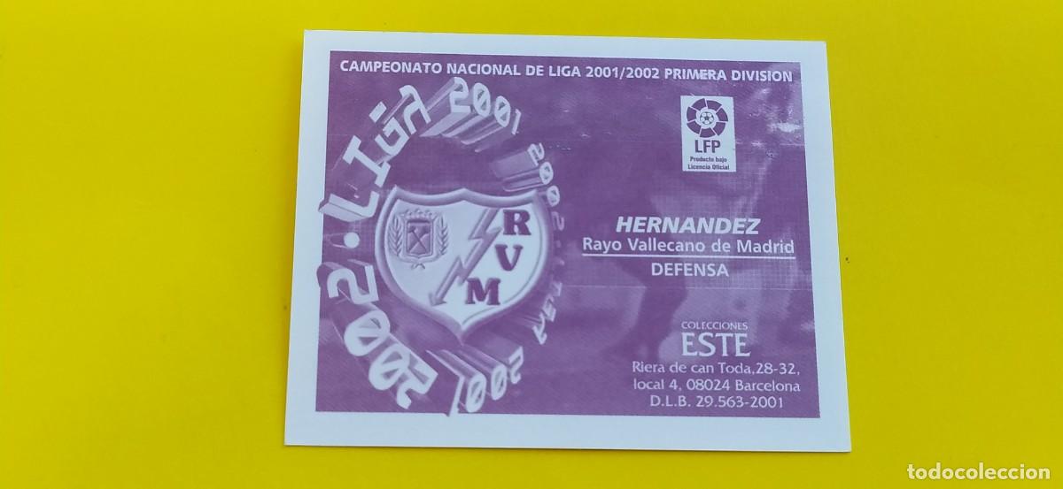 Cromos de f&uacute;tbol: HERNANDEZ RAYO VALLECANO ESTE 01 02 2001 2002 - Foto 2