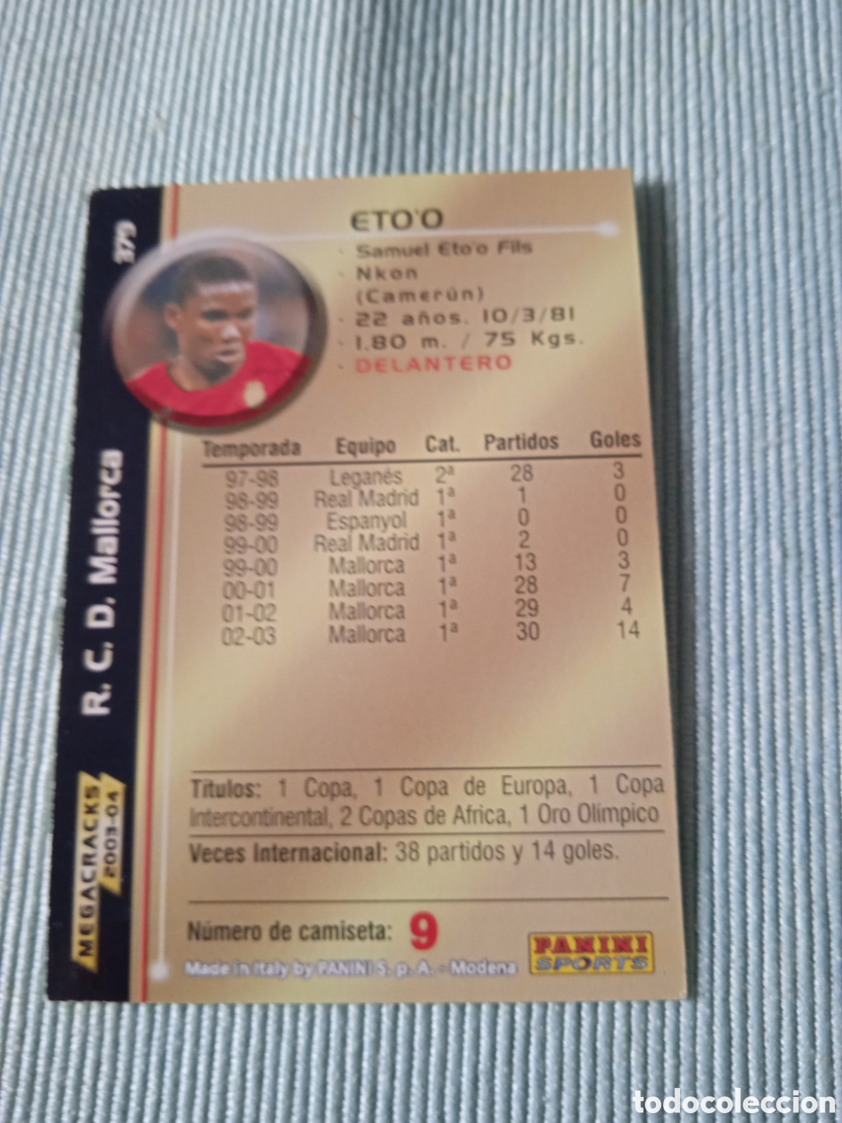 Cromos de f&uacute;tbol: Etoo megacracks 2003-2004 Mallorca - Foto 2