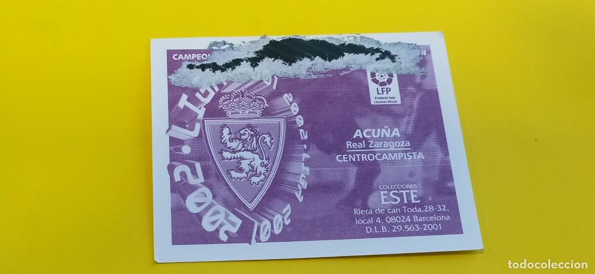 Cromos de f&uacute;tbol: ACU&Ntilde;A ZARAGOZA ESTE 01 02 2001 2002 - Foto 2