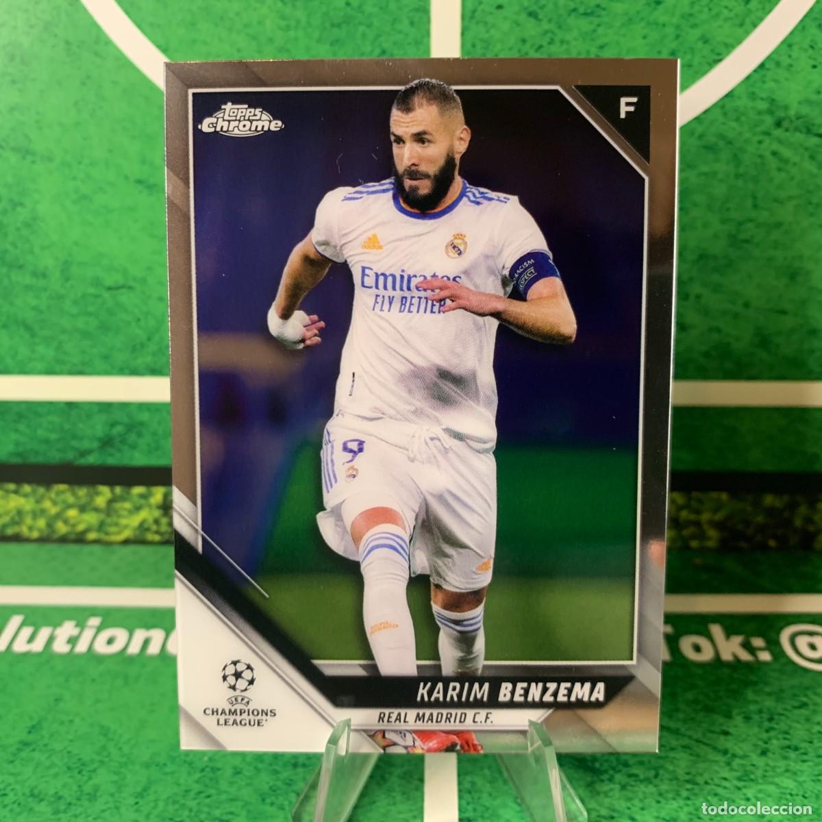 Cromos de F&uacute;tbol: BENZEMA 79- REAL MADRID- TOPPS CHROME UCL CHAMPIONS LEAGUE SOCCER 2021 2022 - NUEVA