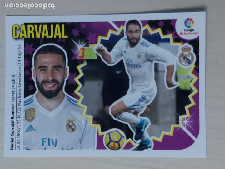 Fu&szlig;ball-Sticker: 3 CROMO CARVAJAL - ESTE 2018 19 - 18 19 - CROMO SIN PEGAR - REAL MADRID
