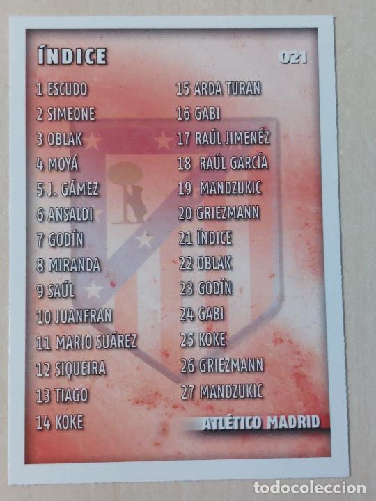 Fu&szlig;ball-Sticker: N&ordm; 21 INDICE - MUNDICROMO QUIZ GAME FICHAS LIGA 2015 - ATLETICO DE MADRID