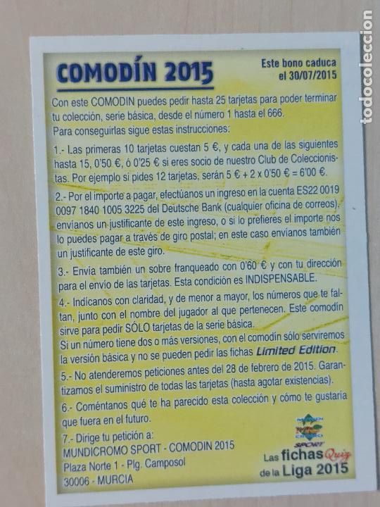 Fu&szlig;ball-Sticker: BONO COMODIN 2015 - MUNDICROMO QUIZ GAME FICHAS LIGA 2015