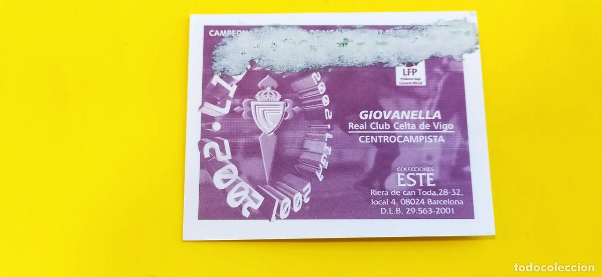 Cromos de f&uacute;tbol: GIOVANELLA CELTA VIGO ESTE 01 02 2001 2002 - Foto 2