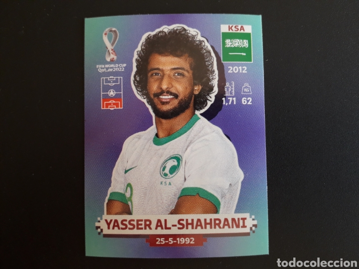 Football Stickers: YASSER AL SHAHRANI ARABIA SAUD&Iacute; N&deg; 9 COPA MUNDIAL DE F&Uacute;TBOL QATAR 2022 22 PANINI PEDIDO M&Iacute;NIMO 3&euro;