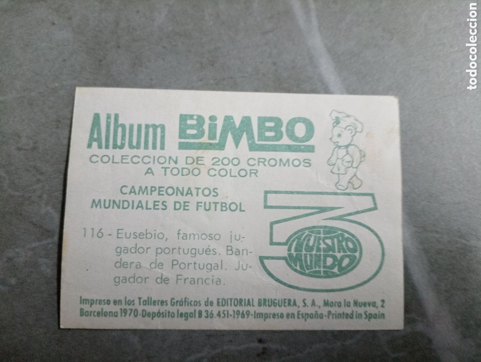 Cromos de f&uacute;tbol: cromo bimbo 3 eusebio 116 nunca pegado - Foto 2
