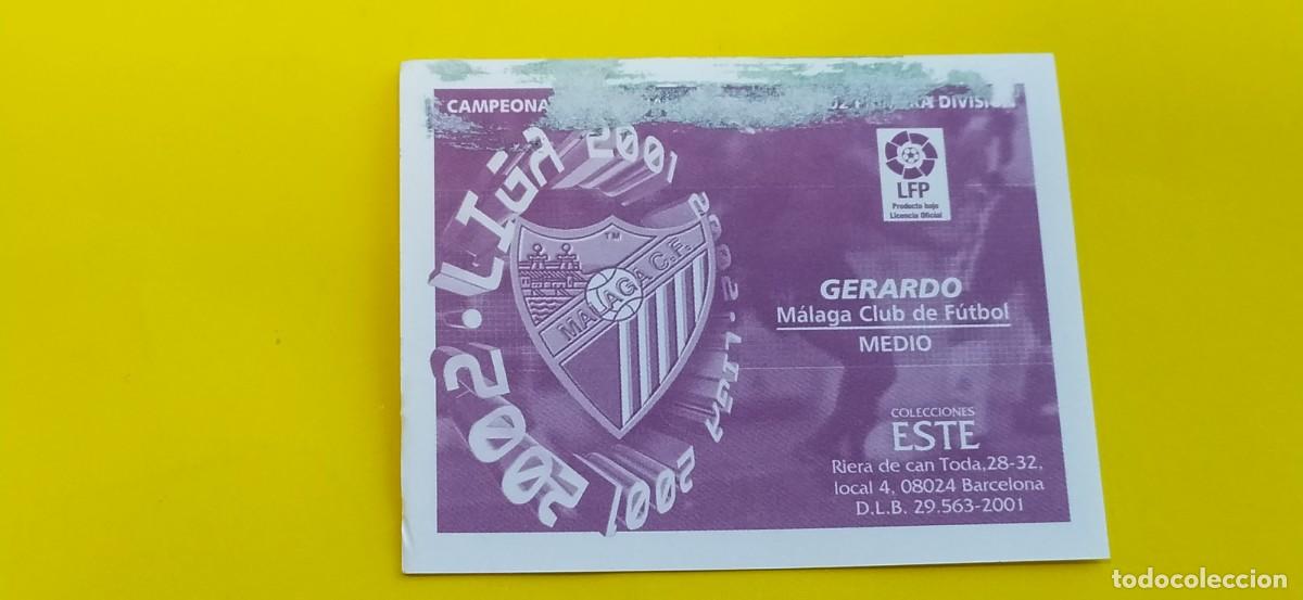 Cromos de f&uacute;tbol: GERARDO MALAGA ESTE 01 02 2001 2002 - Foto 2