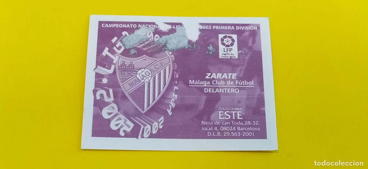 Cromos de f&uacute;tbol: ZARATE MALAGA ESTE 01 02 2001 2002 - Foto 2