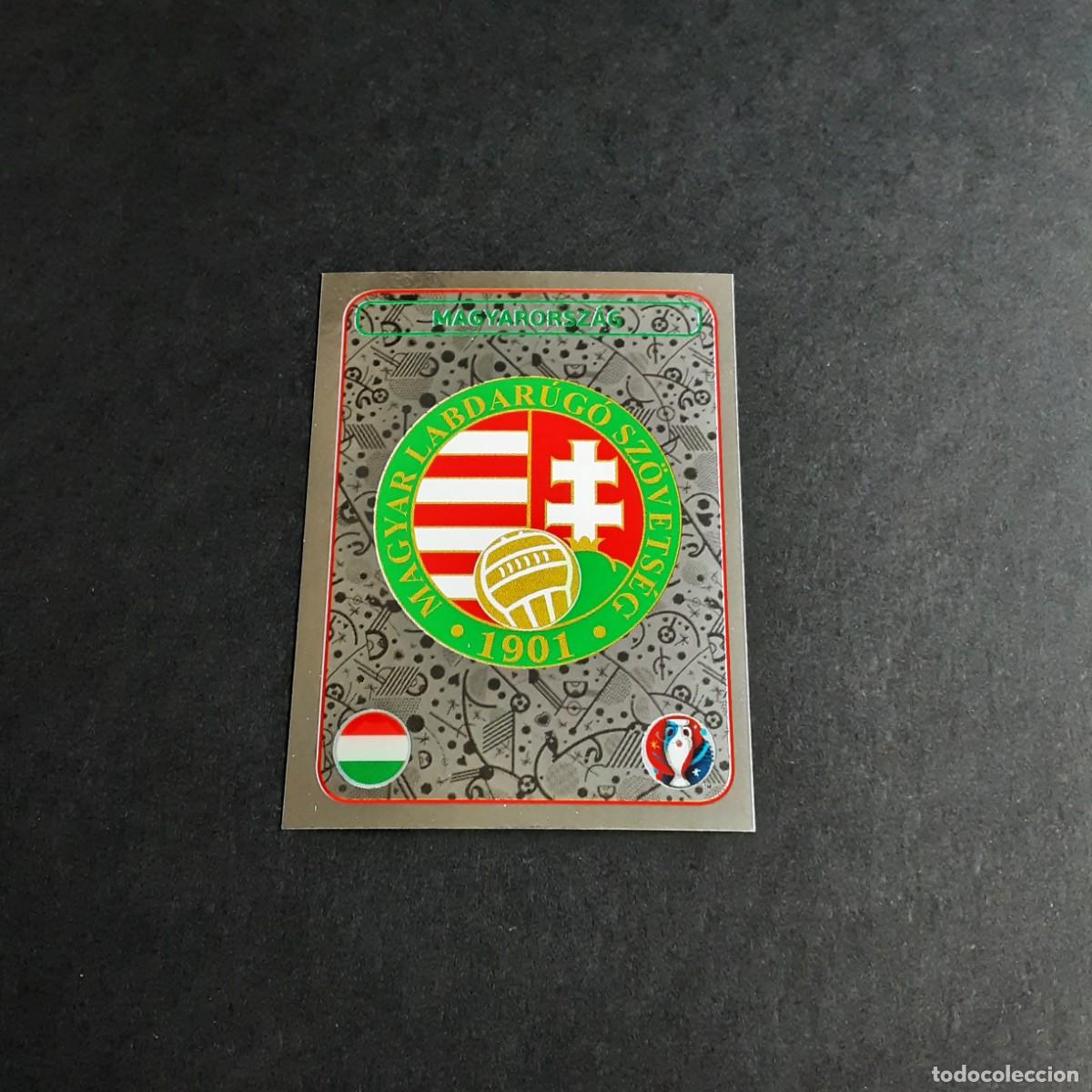 Cromos de f&uacute;tbol: CROMO FUTBOL EURO 2016 PANINI 576.ESCUDO-HUNGRIA-NUNCA PEGADO