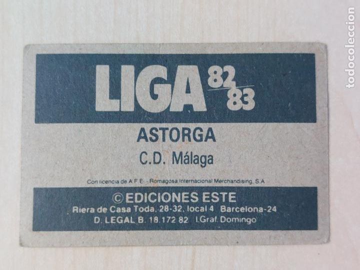 Cromos de f&uacute;tbol: EDICIONES ESTE 82 83 - ASTORGA - CROMO - MALAGA - Foto 2