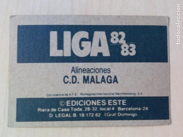 Cromos de f&uacute;tbol: EDICIONES ESTE 82 83 - ALINEACION - CROMO - MALAGA - Foto 2