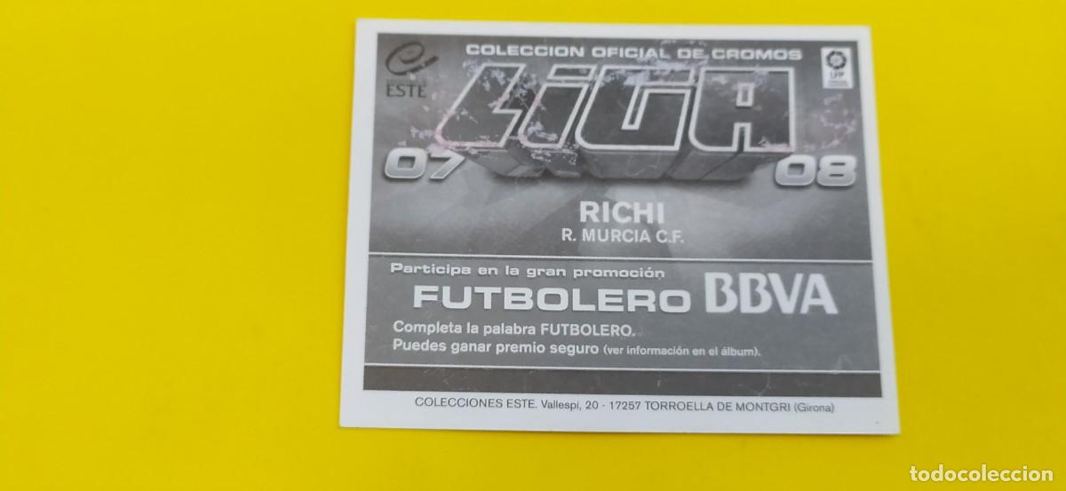 Cromos de f&uacute;tbol: RICHI MURCIA ESTE 07 08 2007 2008 - Foto 2
