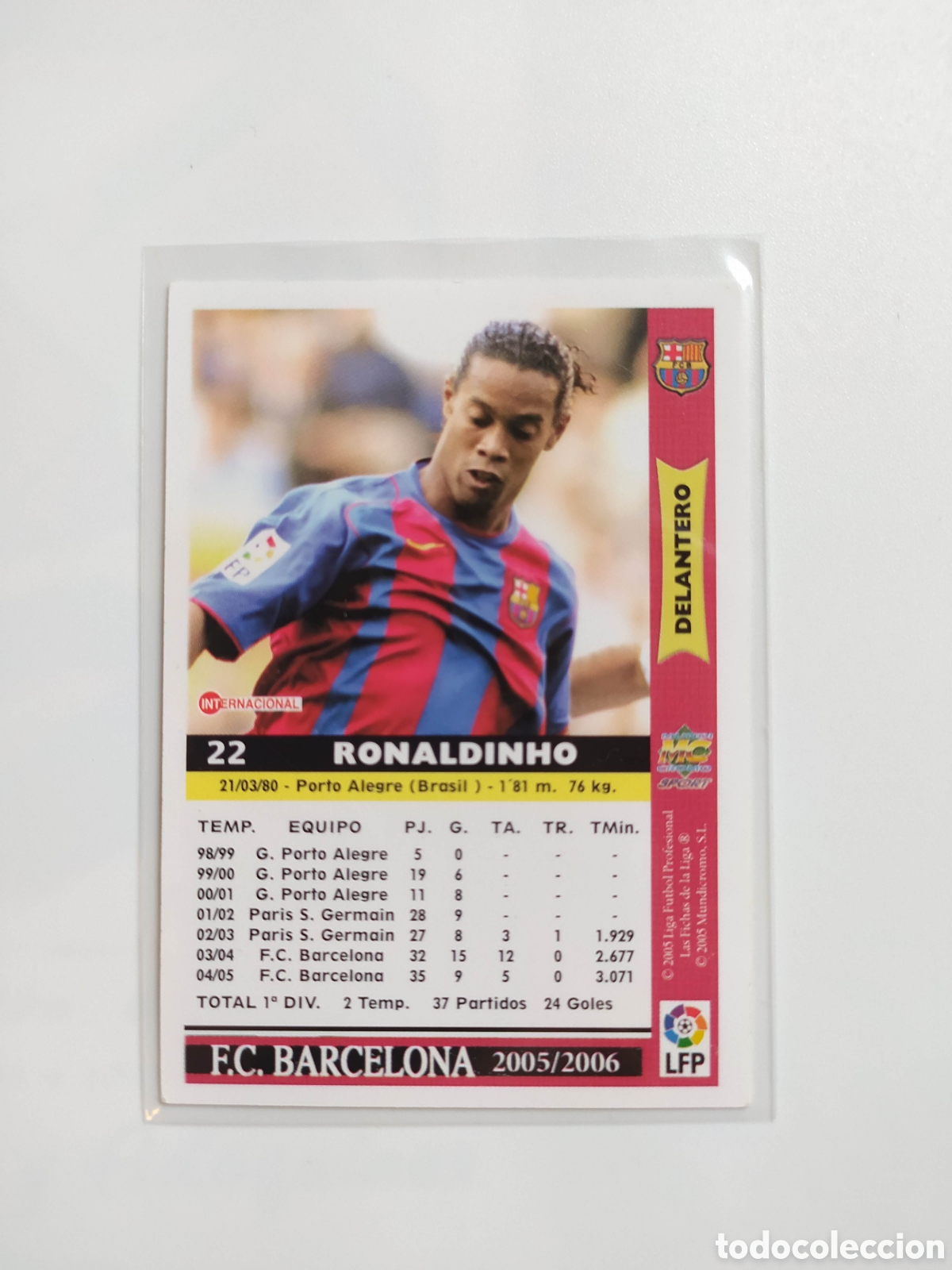 Cromos de f&uacute;tbol: Cromo Ronaldinho 2005-06 - Foto 3