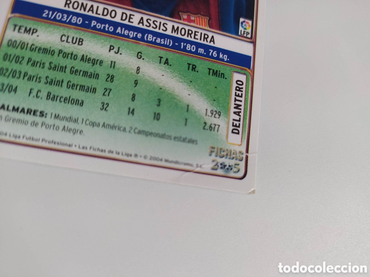 Cromos de f&uacute;tbol: Ronaldinho 2005 - Foto 3