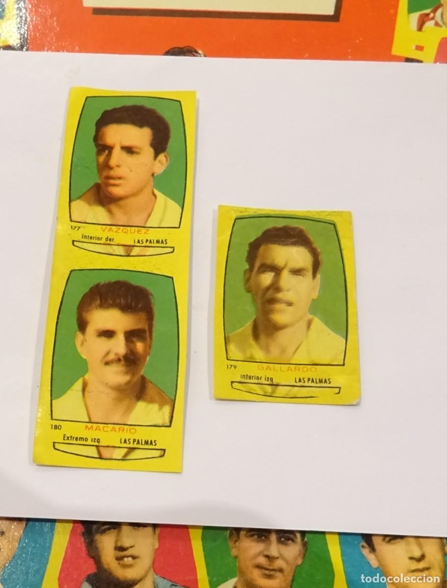 Cromos de F&uacute;tbol: LAS PALMAS,3 CROMOS SATINADOS,177, 179, 180 NUNCA PEGADOS,CAMPEONES 1954 1955,BRUGUERA,PRECIO UNIDAD