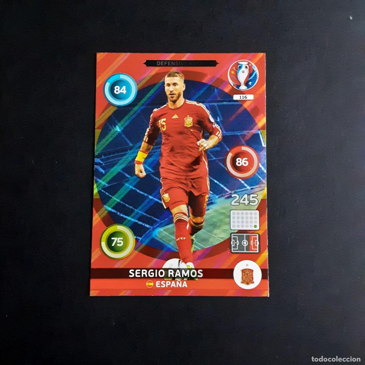 Cromos de F&uacute;tbol: CARD FUTBOL ADRENALYN UEFA 2016 FRANCIA PANINI 116.SERGIO RAMOS-DEFENSIVE ROCK-ESPA&Ntilde;A