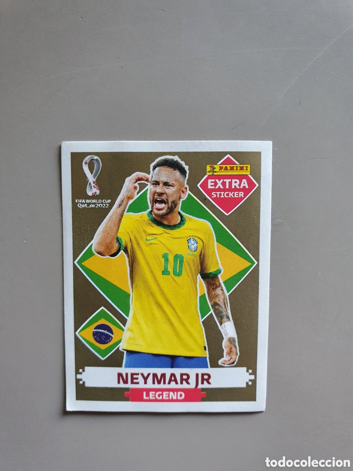 PANINI Extra Sticker Qatar 2022 #D14 NEYMAR JR. Brazil LEGEND - GOLD