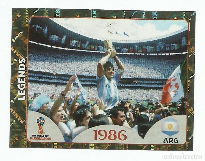 Football Stickers: CROMO DIEGO MARADONA FIFA WORLD CUP MUNDIAL RUSSIA RUSIA 2018 - 676 LEGENDS ARGENTINA CAMPEON 1986