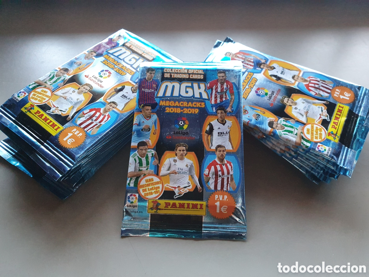 Cromos de F&uacute;tbol: LOTE 20 SOBRES SIN ABRIR MEGACRACKS 18 19 2018 2019 POSIBILIDAD MESSI CRISTIANO VINICIUS