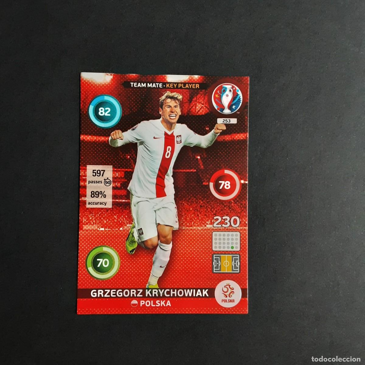 Cromos de f&uacute;tbol: CARD FUTBOL ADRENALYN UEFA 2016 FRANCIA PANINI 253.KRYCHOWIAK-TEAM MATE KEY PLAYER-POLONIA