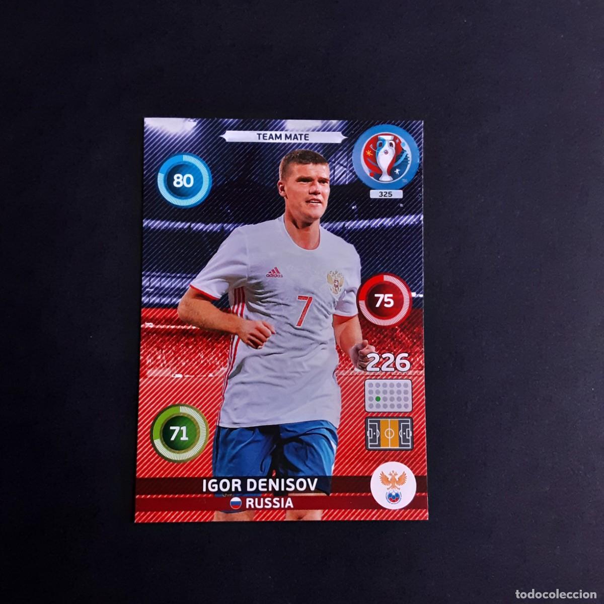 Football Stickers: CARD FUTBOL ADRENALYN UEFA 2016 FRANCIA PANINI 325.DENISOV-TEAM MATE-RUSIA