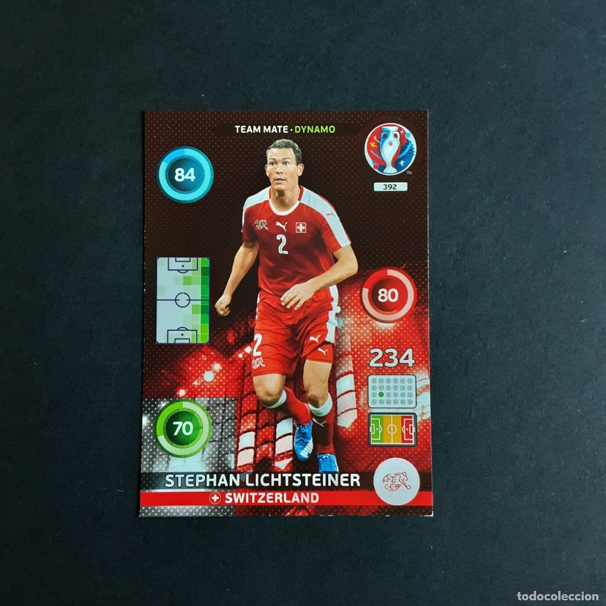 Cromos de f&uacute;tbol: CARD FUTBOL ADRENALYN UEFA 2016 FRANCIA PANINI 392.LICHTSTEINER-TEAM MATE DYNAMO-SUIZA