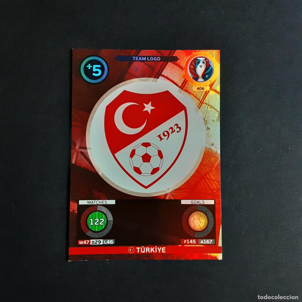 Cromos de f&uacute;tbol: CARD FUTBOL ADRENALYN UEFA 2016 FRANCIA PANINI 406.TEAM LOGO-TURQUIA