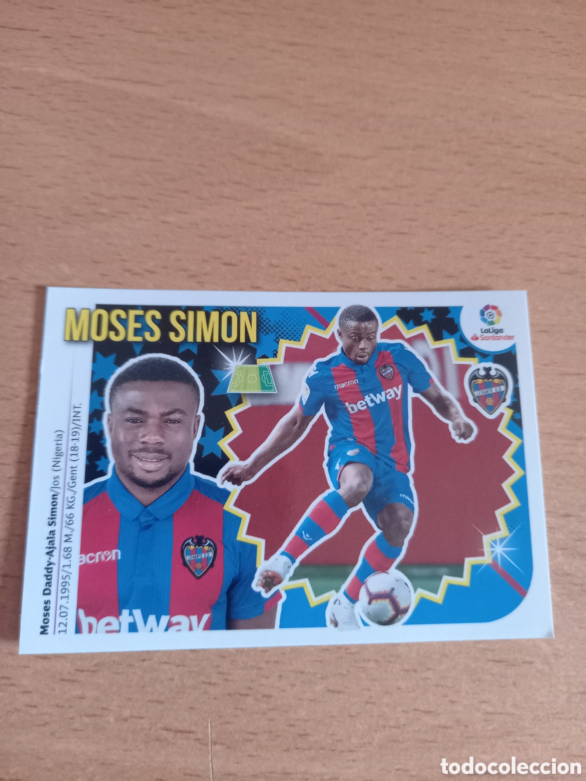 Fu&szlig;ball-Sticker: Mois&eacute;s Simon Levante fichaje 37 liga 2018 2019 18 19 ediciones este