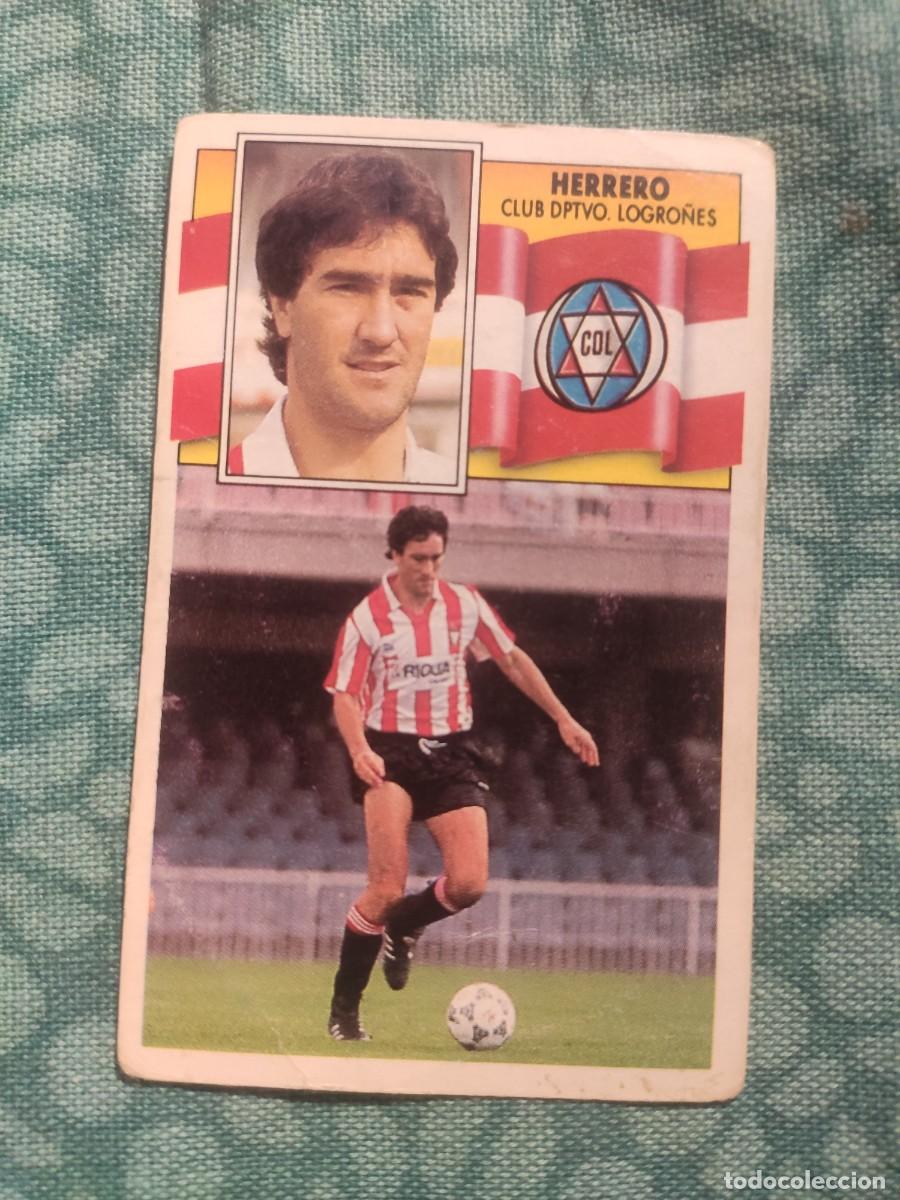 Cromos de f&uacute;tbol: 90-91 ESTE: HERRERO - LOGRO&Ntilde;&Eacute;S -- CROMO NUNCA PEGADO - Foto 1