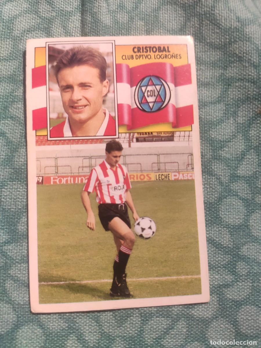 Cromos de f&uacute;tbol: 90-91 ESTE: CRIST&Oacute;BAL - LOGRO&Ntilde;&Eacute;S -- CROMO NUNCA PEGADO - Foto 1
