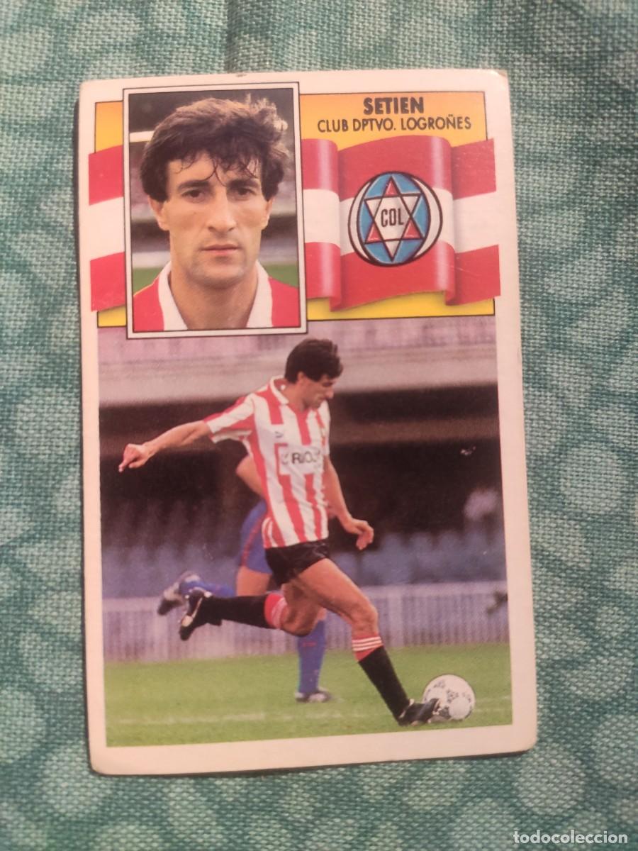 Cromos de f&uacute;tbol: 90-91 ESTE: SETI&Eacute;N - LOGRO&Ntilde;&Eacute;S -- CROMO NUNCA PEGADO - Foto 1