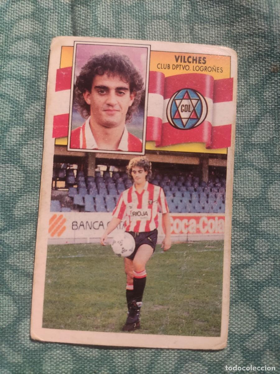Cromos de f&uacute;tbol: 90-91 ESTE: VILCHES - LOGRO&Ntilde;&Eacute;S -- CROMO NUNCA PEGADO - Foto 1