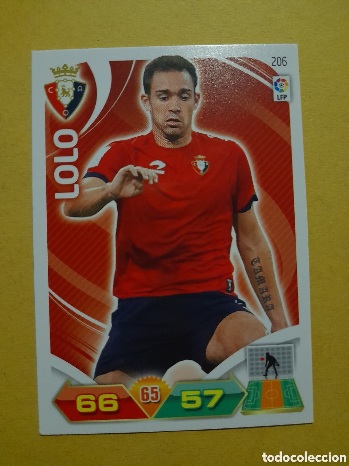 Cromos de f&uacute;tbol: N&deg;206 Lolo Adrenalyn 2011/2012 PANINI 11/12