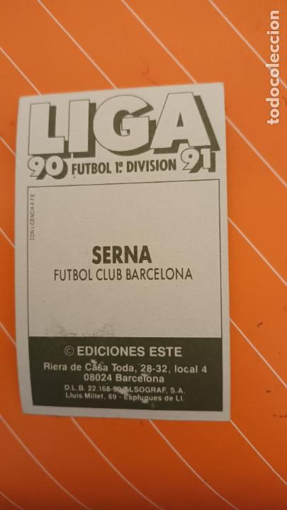 Cromos de f&uacute;tbol: 90 91 ESTE BARCELONA serna - Foto 2