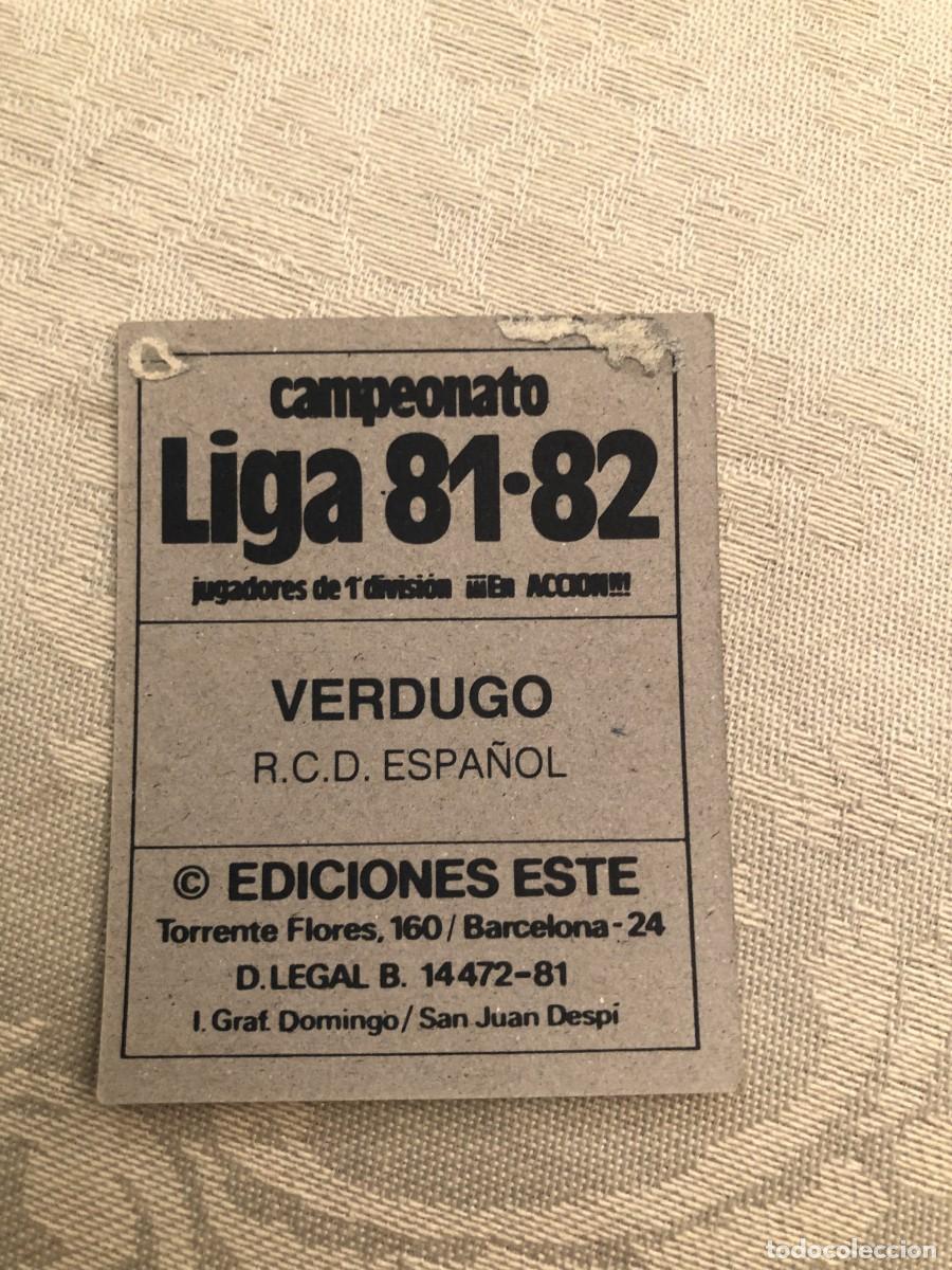 Cromos de f&uacute;tbol: VERDUGO ESPA&Ntilde;OL ESTE 81 82 1981 1982 - Foto 2