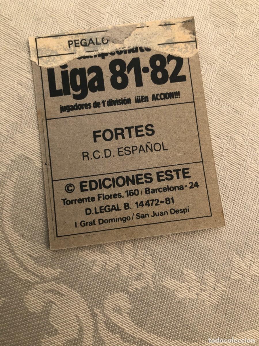 Cromos de f&uacute;tbol: FORTES ESPA&Ntilde;OL ESTE 81 82 1981 1982 - Foto 2