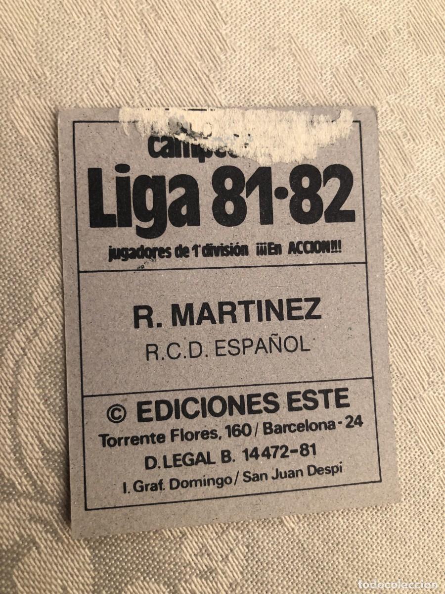 Cromos de f&uacute;tbol: MARTINEZ ESPA&Ntilde;OL ESTE 81 82 1981 1982 - Foto 2