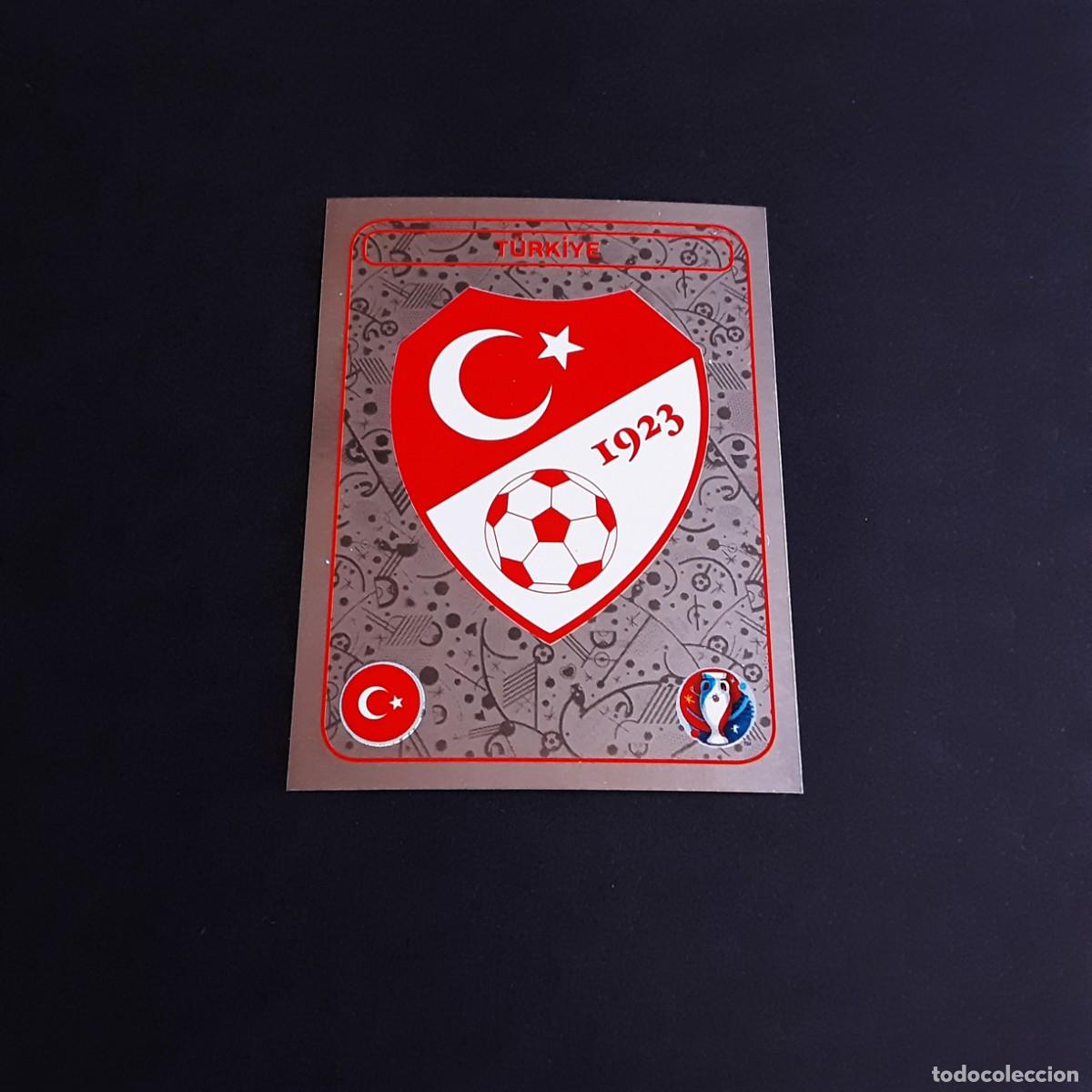 Cromos de f&uacute;tbol: CROMO FUTBOL EURO 2016 PANINI 350.ESCUDO-TURQUIA-NUNCA PEGADO