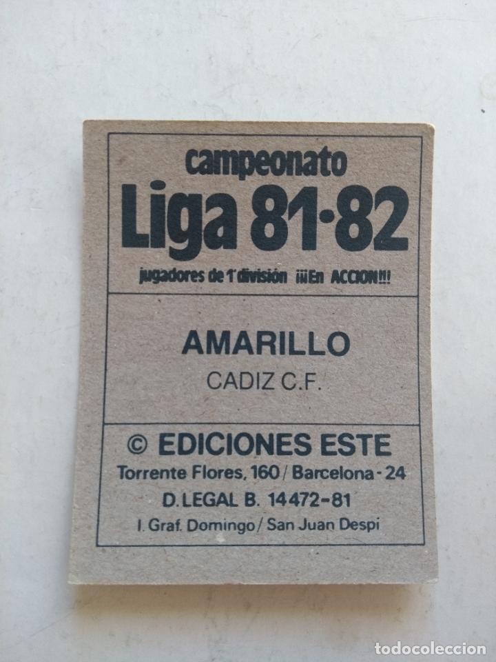 Cromos de f&uacute;tbol: ESTE 81 82 1981 1982 AMARILLO CADIZ NUNCA PEGADO - Foto 2