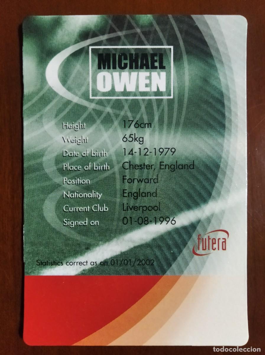 Cromos de f&uacute;tbol: Futera 2002,3D,Inglaterra,Michael Owen. - Foto 2