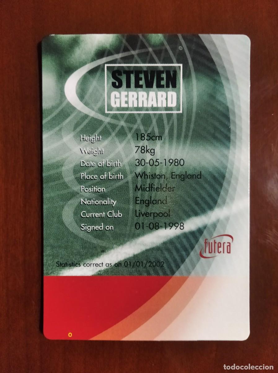 Cromos de f&uacute;tbol: Futera 2002,3D,Inglaterra,Steven Gerrard. - Foto 2