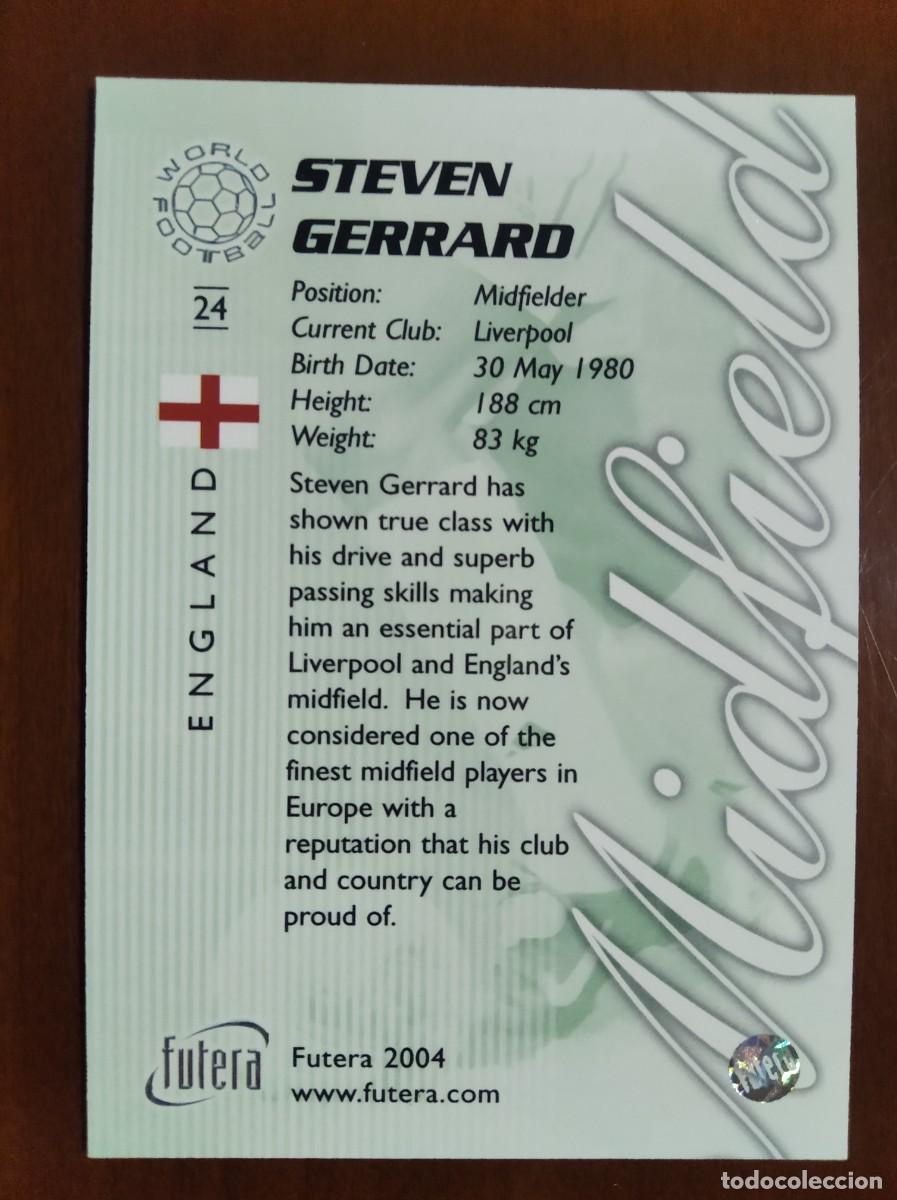 Cromos de f&uacute;tbol: Futera 2004,Inglaterra,Steven Gerrard. - Foto 2