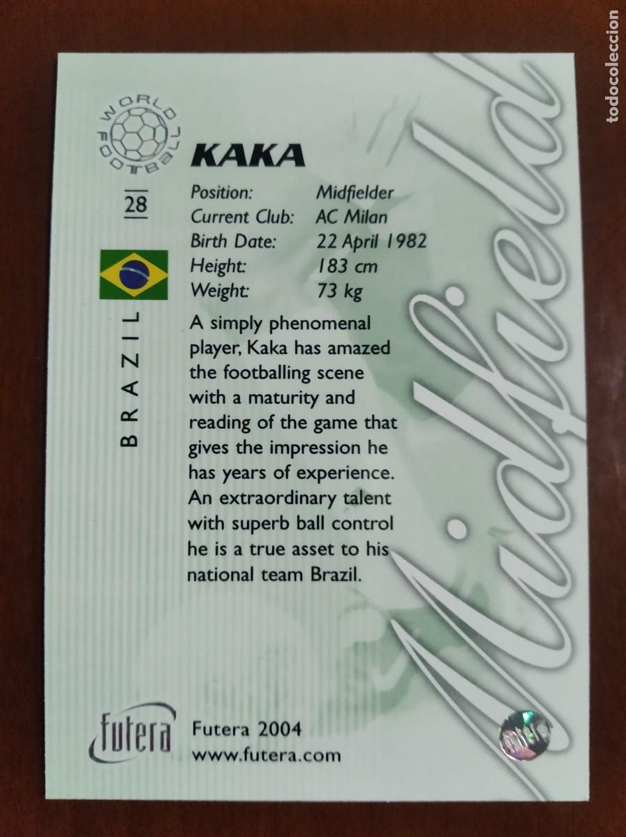 Cromos de f&uacute;tbol: Futera 2004,Brasil,Kaka. - Foto 2