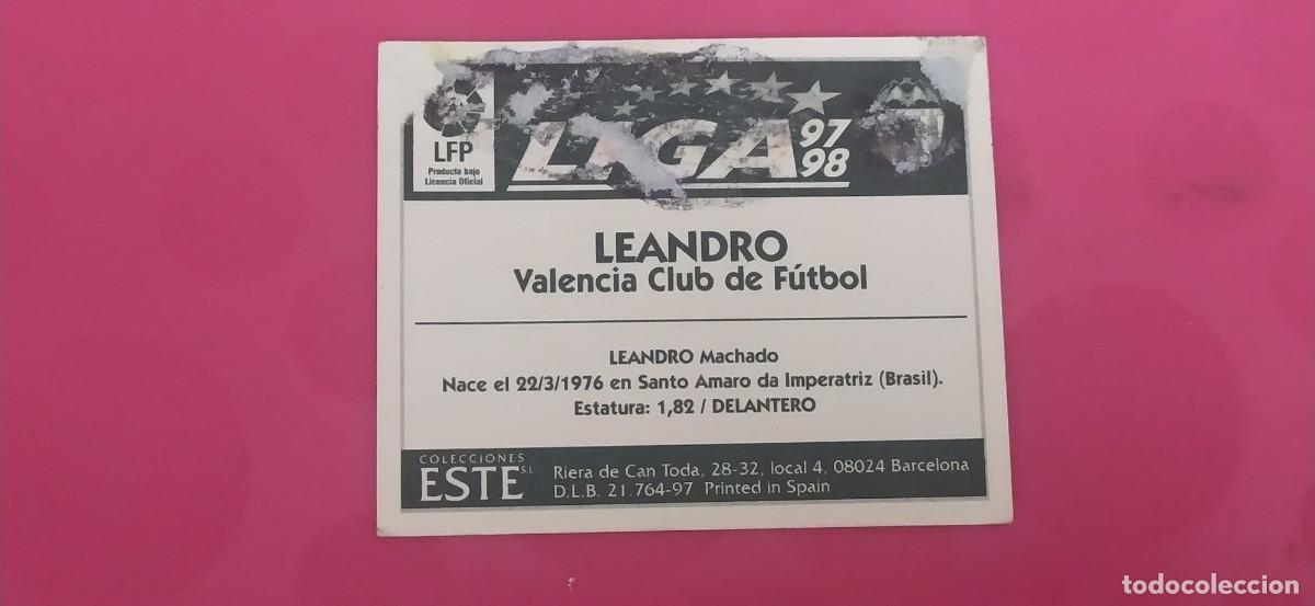 Cromos de f&uacute;tbol: LEANDRO VALENCIA ESTE 97 98 1997 1998 - Foto 2