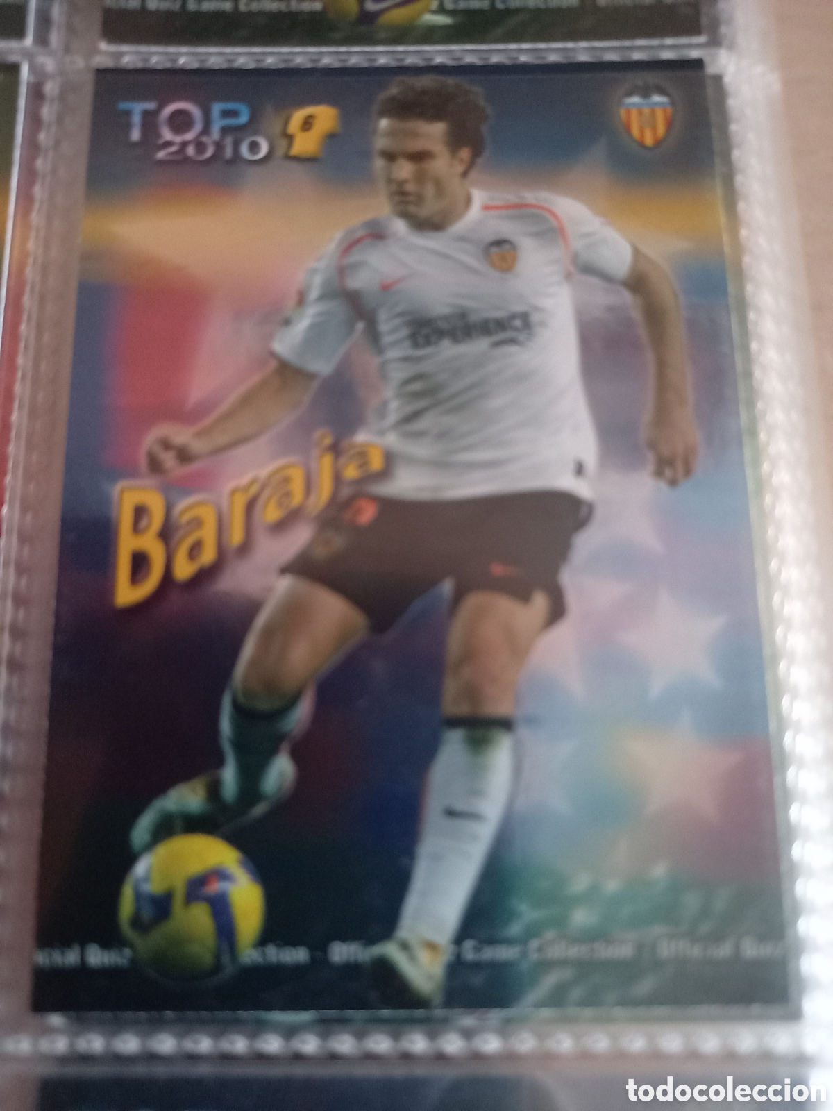 Figurine di Calcio: Mundicromo las fichas de la liga 2010 591 Baraja Valencia top fondo azul