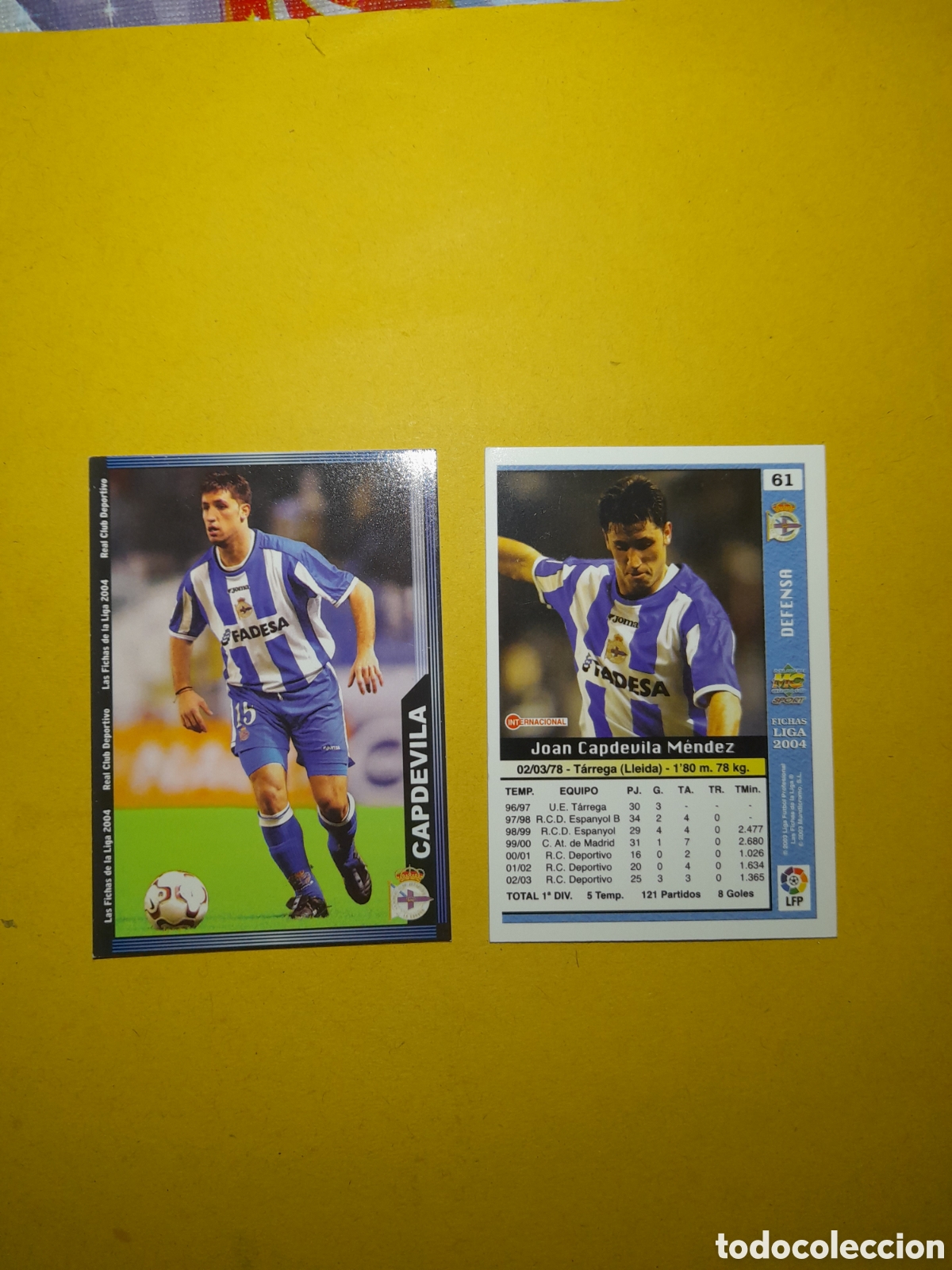 Cromos de f&uacute;tbol: N&deg;61 Capdevila Mundicromo 2003/2004 - Foto 1
